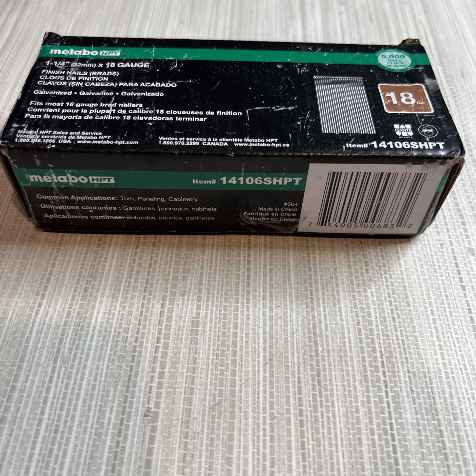 Metabo HPT 1-1/4 Inch 18 Gauge Brad Finish Nail | 5,000 Count | 14106SHPT