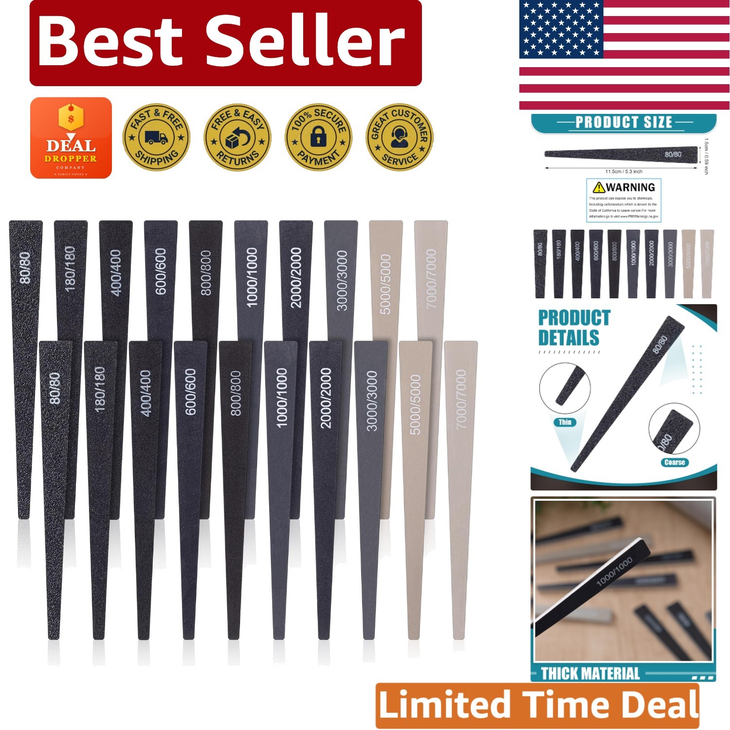Comprehensive 20-Pcs Sanding Stick Set – Ideal for Wood, Metal & Plastic Crafts