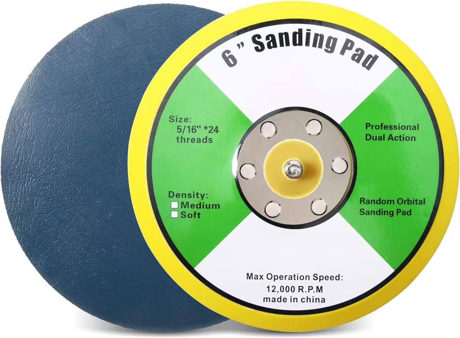 1Pcs PSA Sanding Disc Pads and Backing Pad for Dual Action Air Sander (6 Inch)
