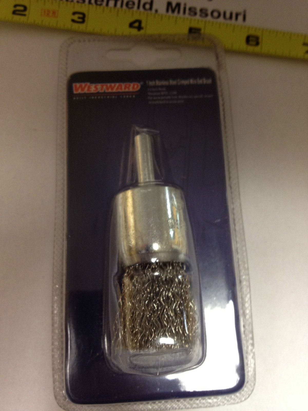 WESTWARD Crimped End Brush, 1 In Dia, 0.0118 Wire, Stainless Steel Fill, 1GBP8