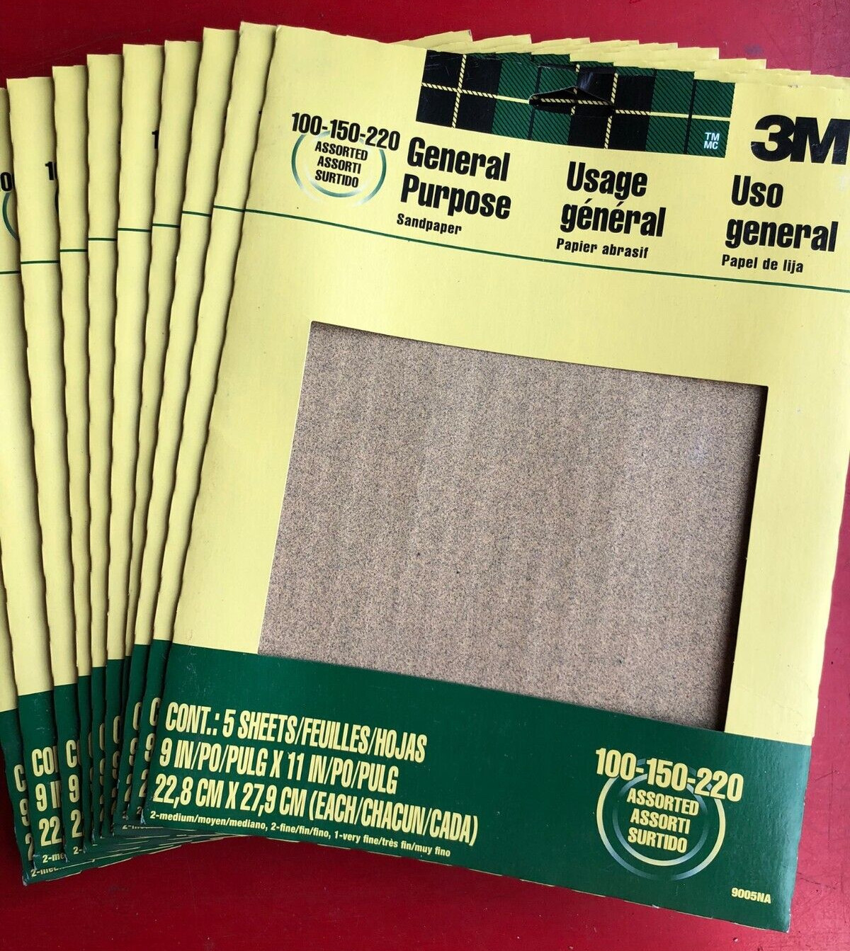 3M GENERAL PURPOSE SANDING SHEETS 9″ x 11″ VARIOUS GRITS OF 100, 150, & 220