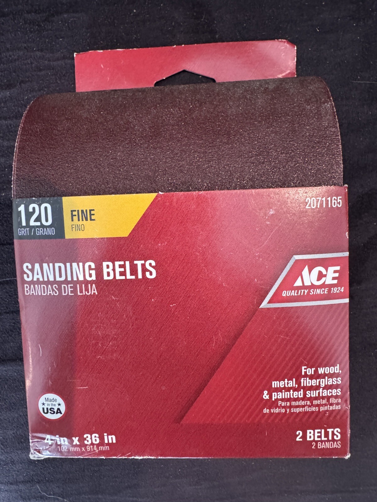 Sanding Belts 120 Grit Fine 4″ X 36″ #2071165 For Wood, Metal,Fiberglass 8 Belts