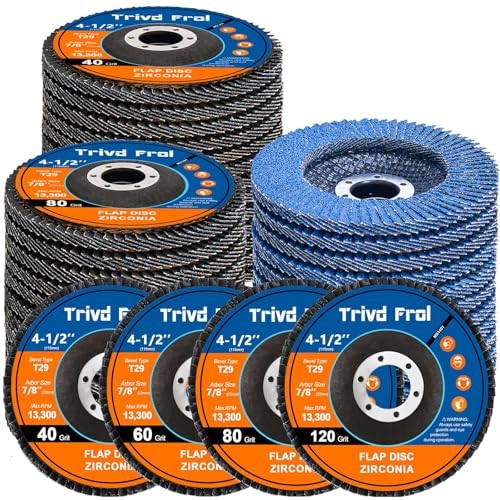 40 Pack Flap Discs 4 1/2 for Angle Grinder Sanding Disc – 40/60/80/120 Grit