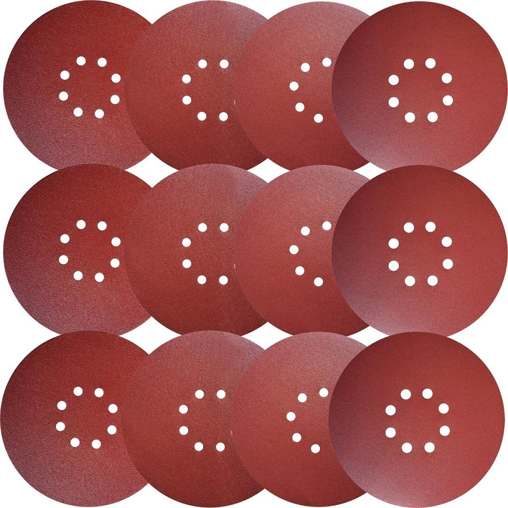 100-PACK 5/6 inch Sanding Discs 8-Hole Hook Loop Sander Orbital Sandpaper 40-800