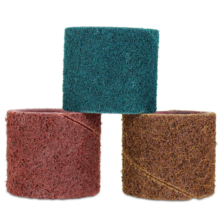1″ x 1″ Surface Conditioning Spiral Bands, No Lap Sanding Sleeves – 10 Pack