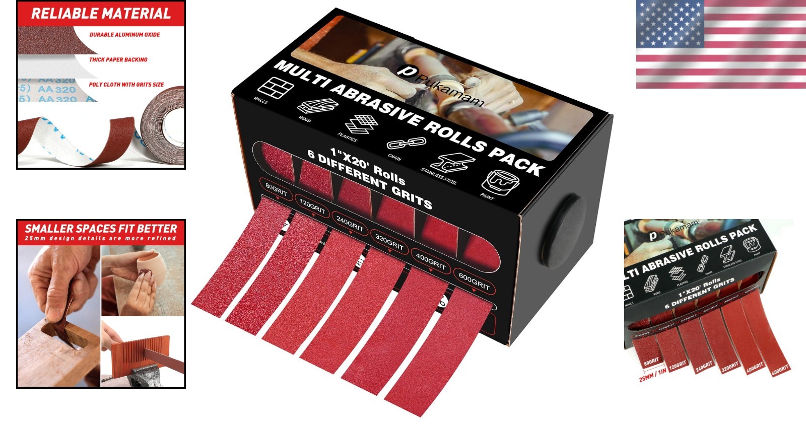 Emery Cloth Roll: 6 Grits for Versatile Metal, Wood & Automotive Sanding