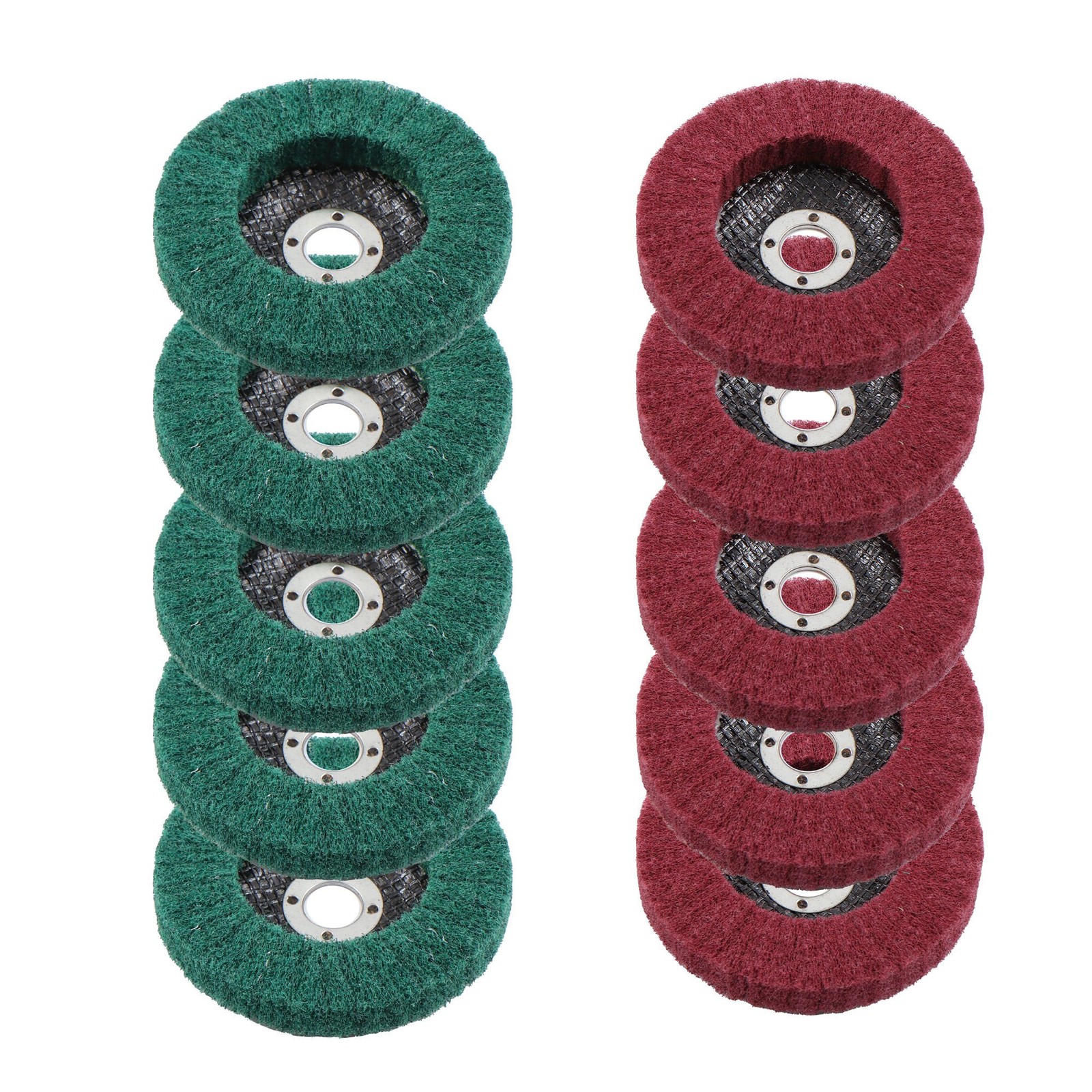 10 Pack: 4″ x 5/8″ Scour Flap Discs Grinding Sanding Discs (180 & 320 Grit)