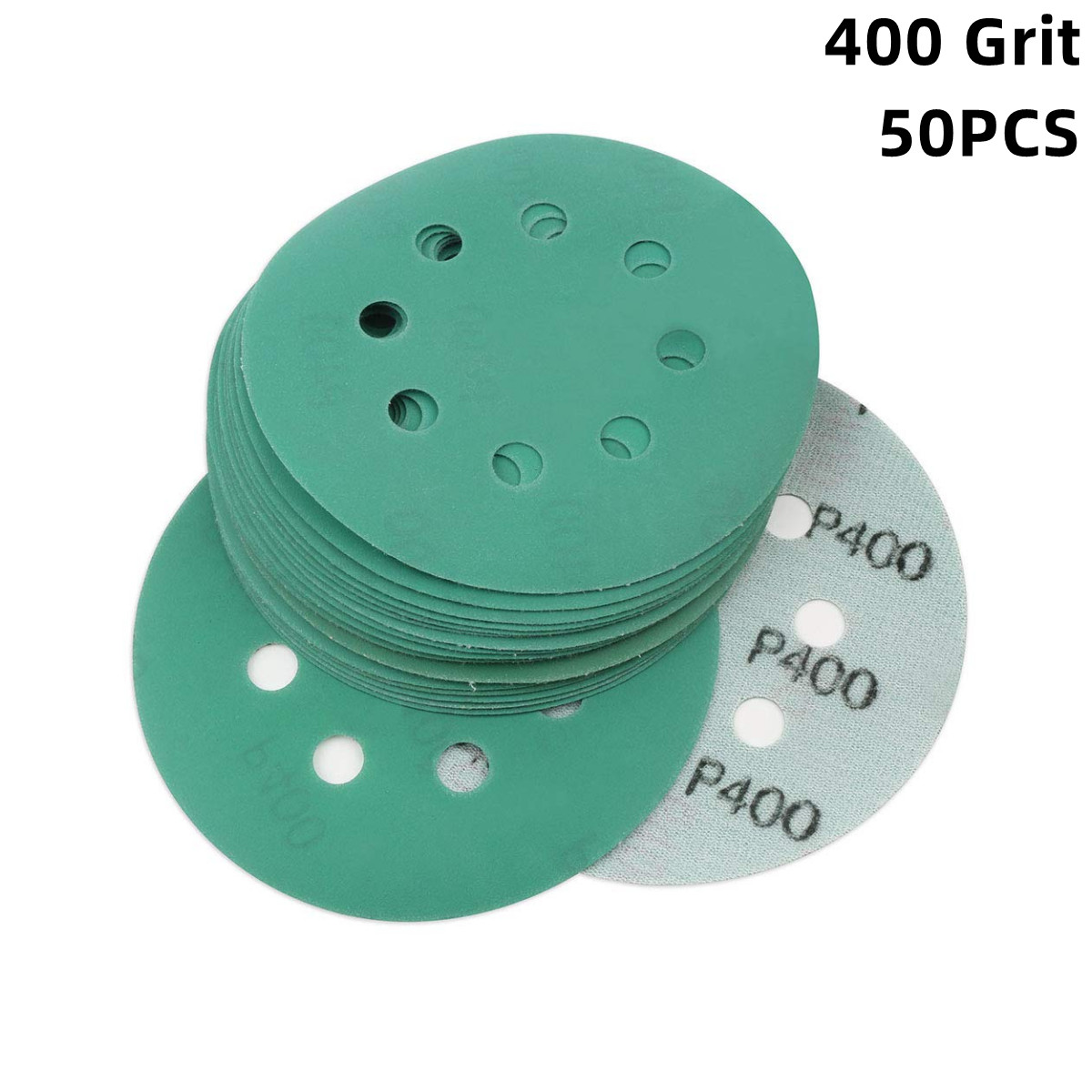 5″ 8-Hole Sanding Discs Hook & Loop Sandpaper for Orbital Sanders 40-2000 Grit