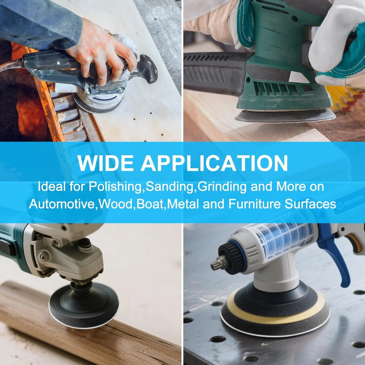 5 Pack 5 Inch Foam Sanding Interface Pad 8 Hole Hook Loop for Orbital Sander