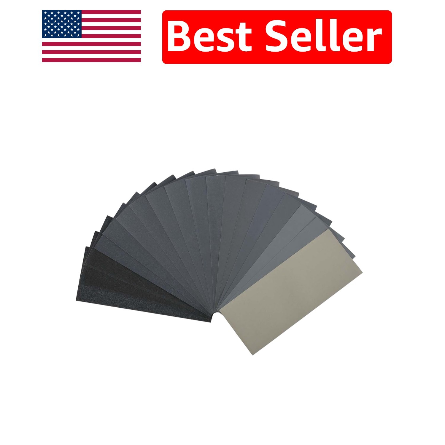 Bates Wet Dry Sandpaper Pack – 18 Sheets, 12 Grits for Smooth Surface Finishing