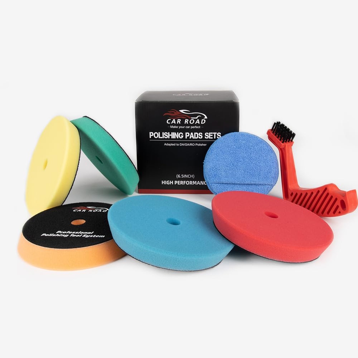 CARROAD 7pc 6.5 Inch Buffing Pads Kit – Heavy Cut to Finishing Foam & Wool Pa…