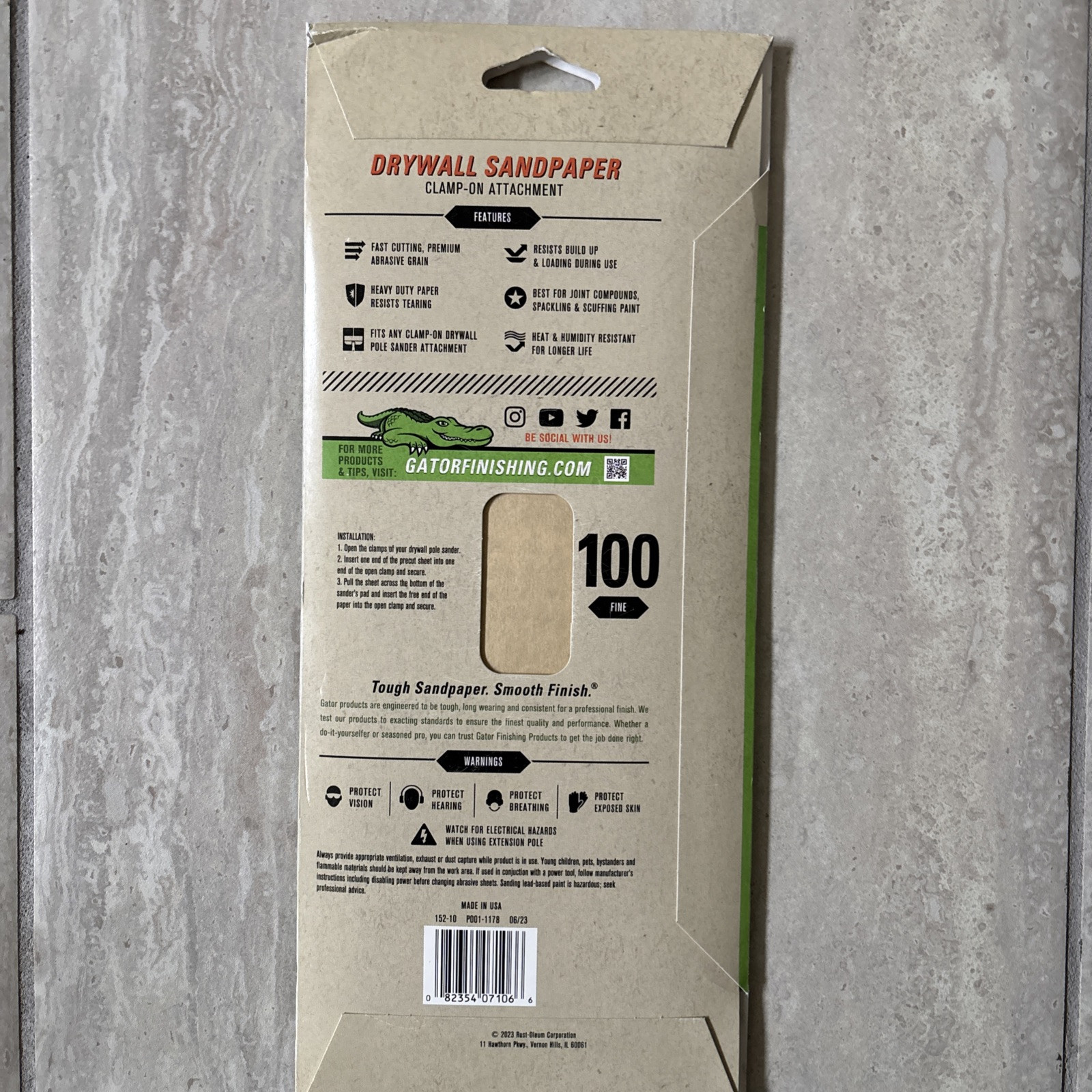 Gator Medium 100 -Grit Sheet Sandpaper 4.25-Inches W x 11.25-Inches L 10 -Pack