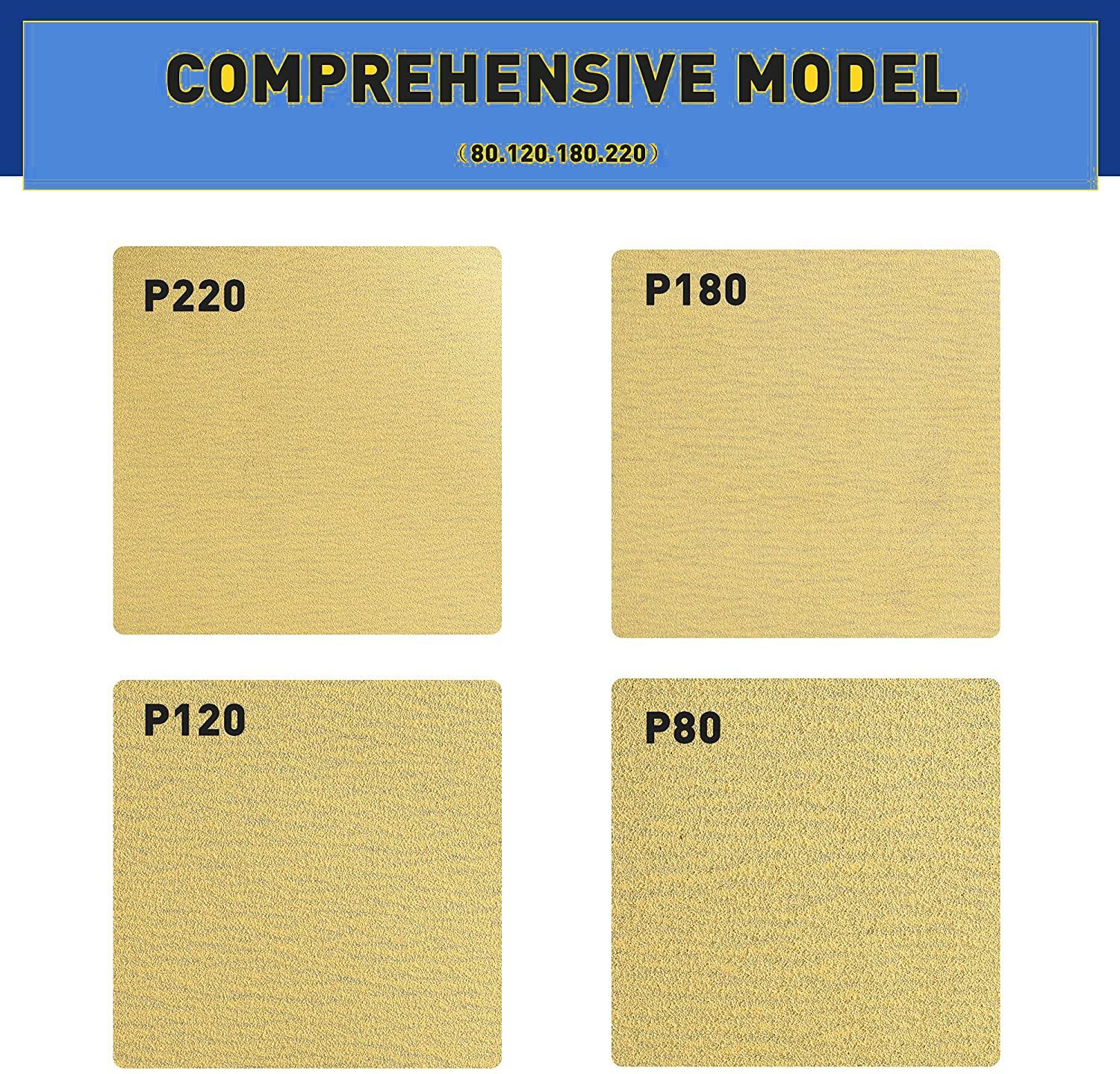 6″ Inch 80-220 Grit 100/200-PACK DA Sanding Disc PSA Sandpaper Roll -Sticky Back