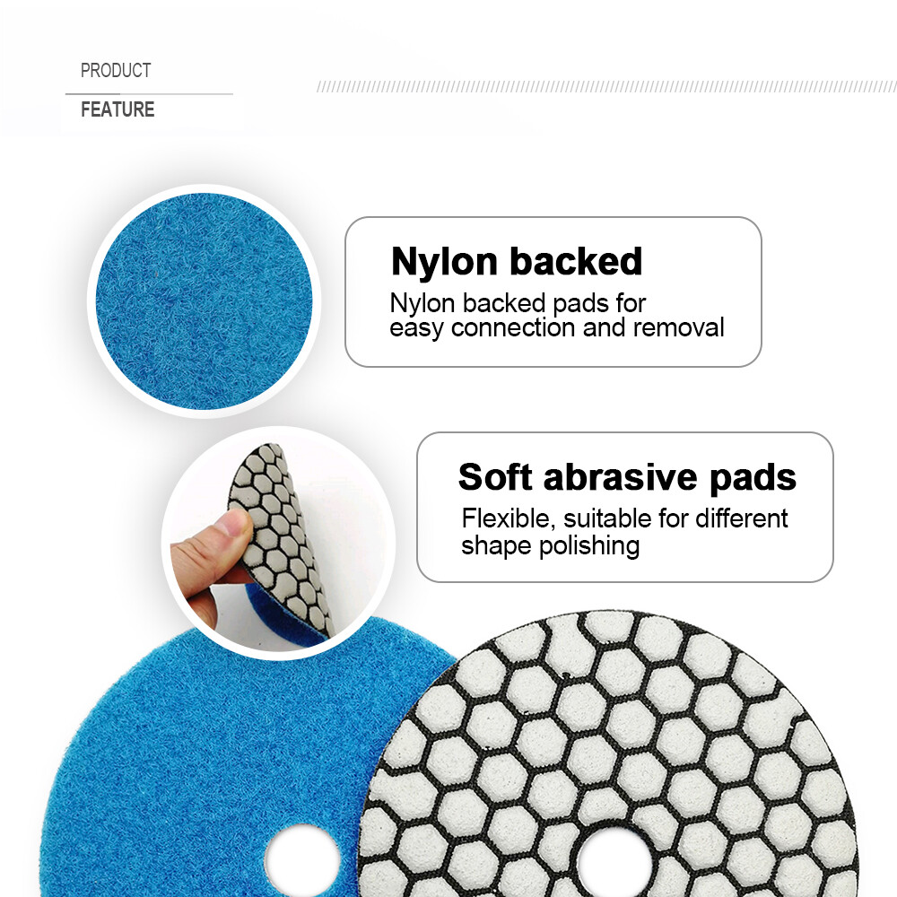 Sanding Disc Dry Diamond Polishing Pad 4″/100mm for Tile Stone Granite 7pcs /set