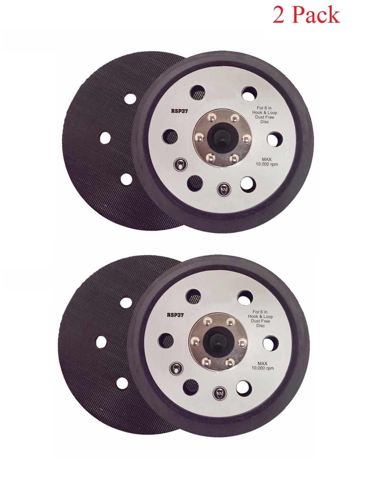 RSP37 6″ Dia 6 Vacuum Holes Hook & Loop Orbit Sander Pad Porter Cable 18001