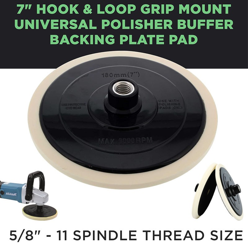 7″ Backing Plate Hook and Loop for Rotary Polisher Buffer – Professional Quality