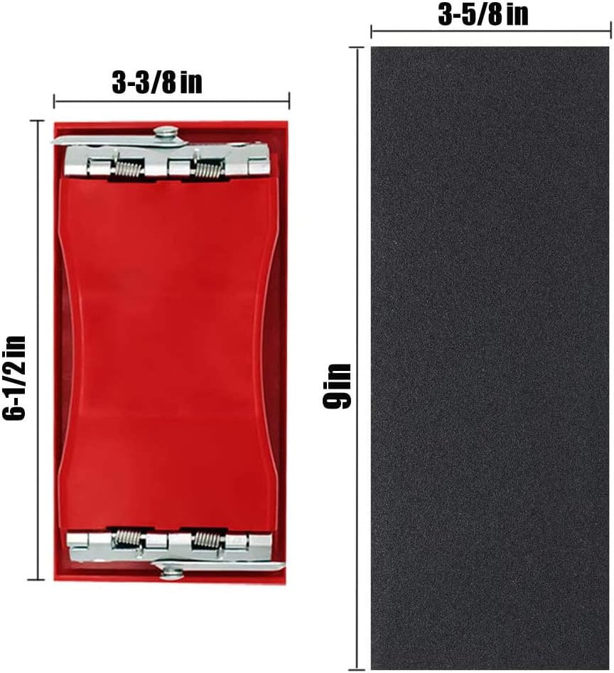 Sanding Block With 42 Wet Dry Sandpaper Sheets 120 3000 Grit 9×3.6