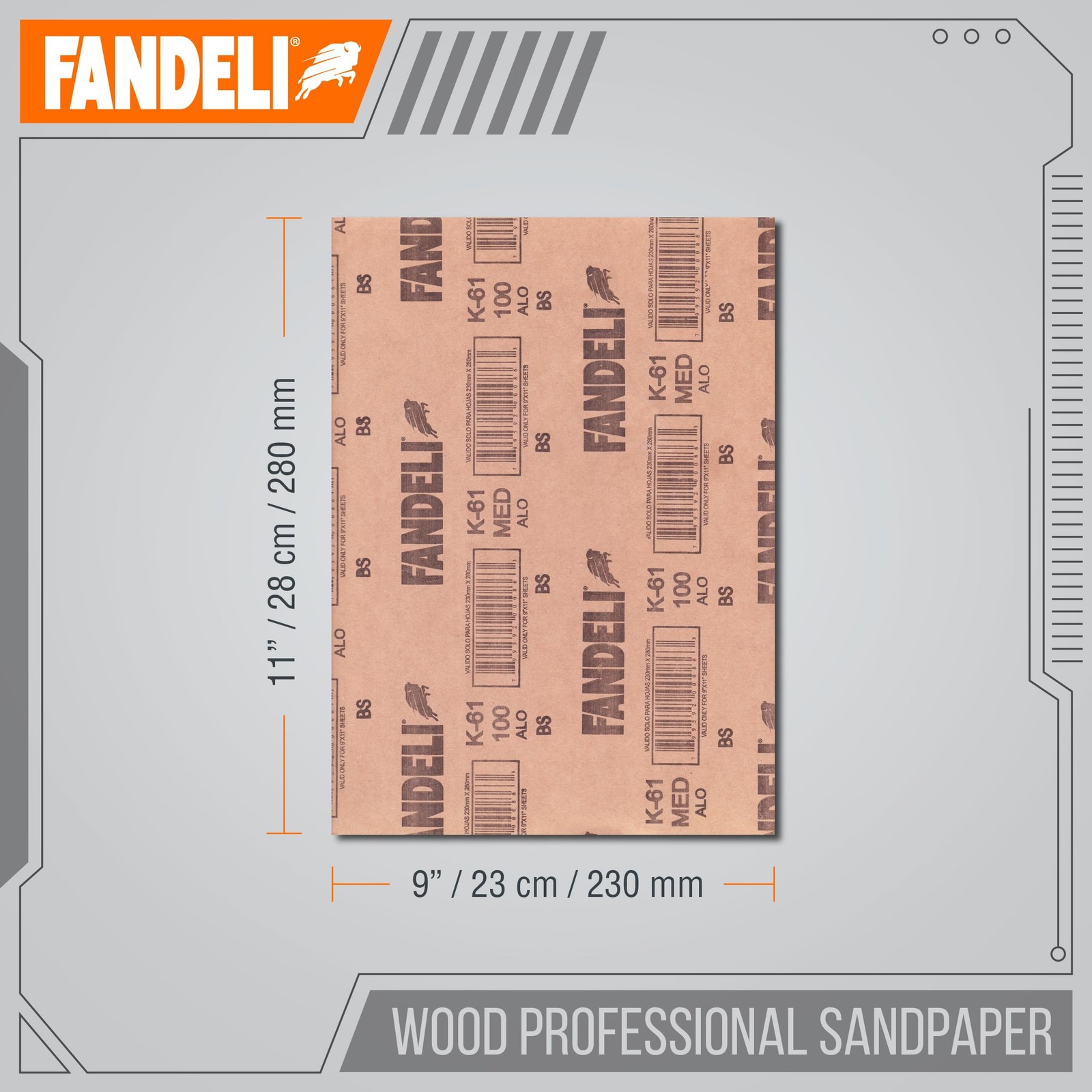 Wood Sanding Paper Medium Grit 50 Sheets Hand Orbital, Abrasive Sheet Tool