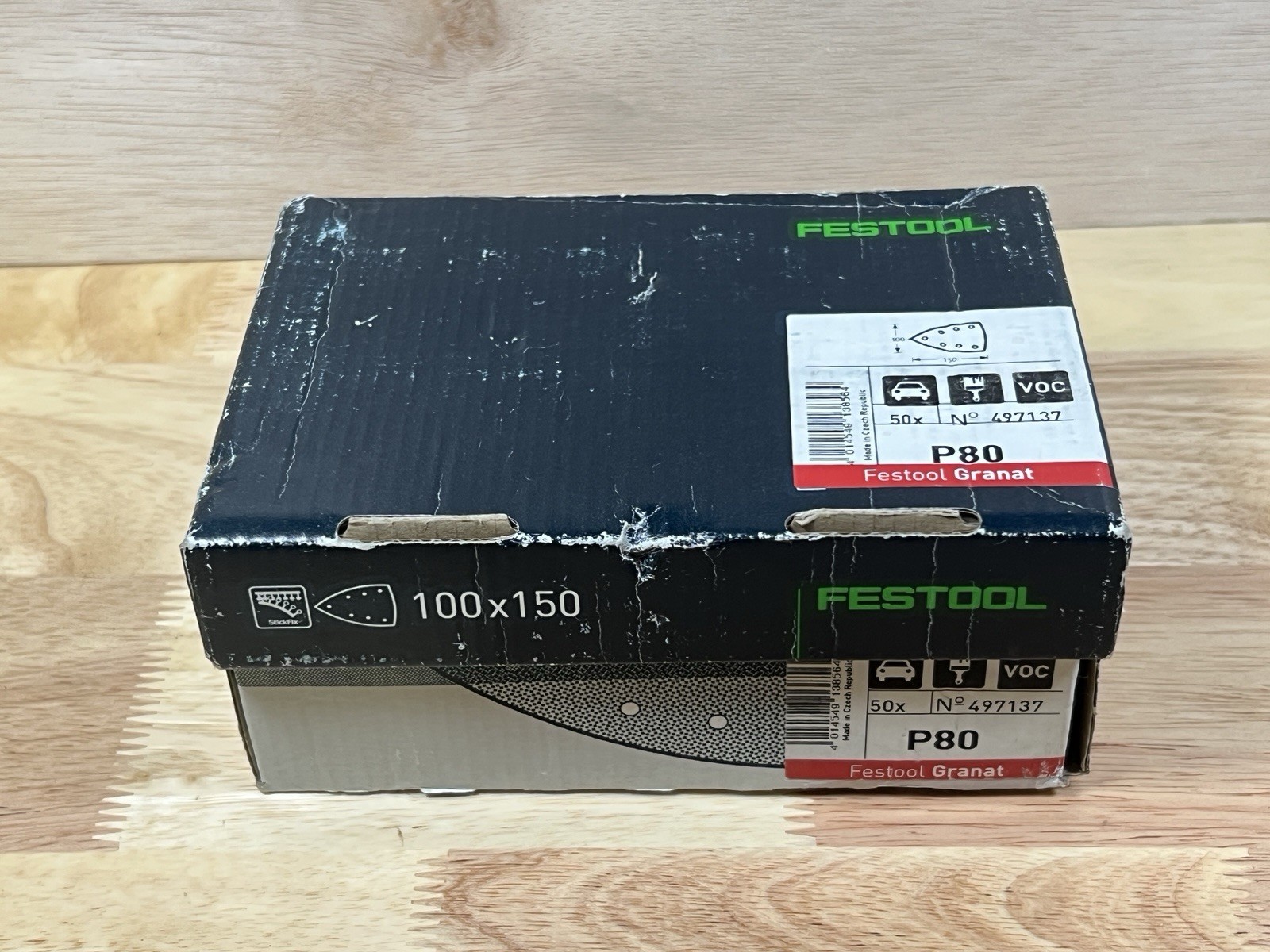 Festool 497137 100×150 Granat P80 Sheet Abrasives, 50 Count