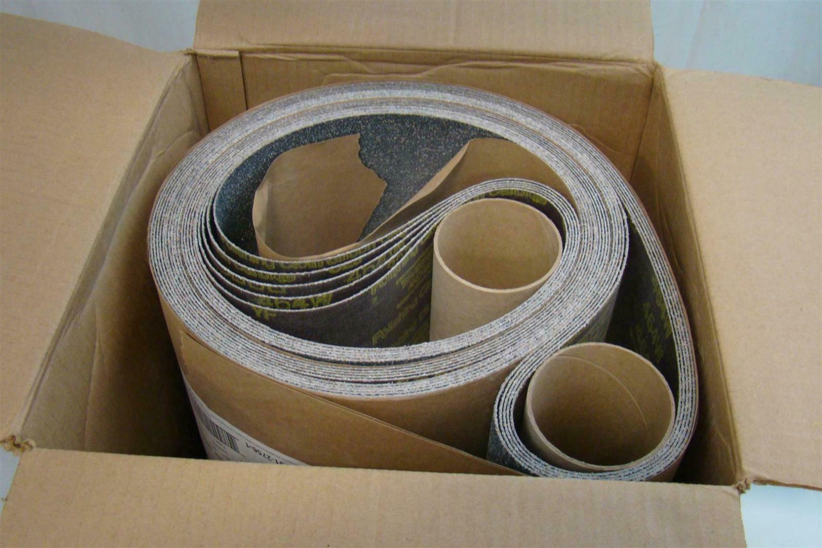 (5) 3M 464W Polishing Cloth Silicon Carside Belts Sine Wave Splice 320Grade 12in