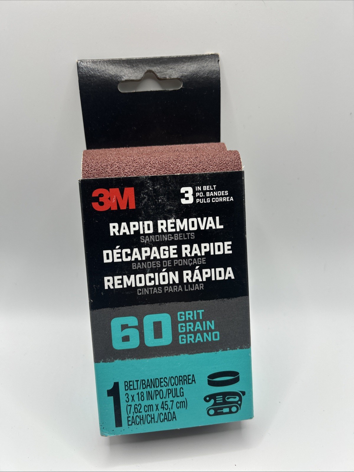 3M Belt3x181pk60 Rapid Removal Sanding Belt, 60 Grit, 18 in. L x 3 in