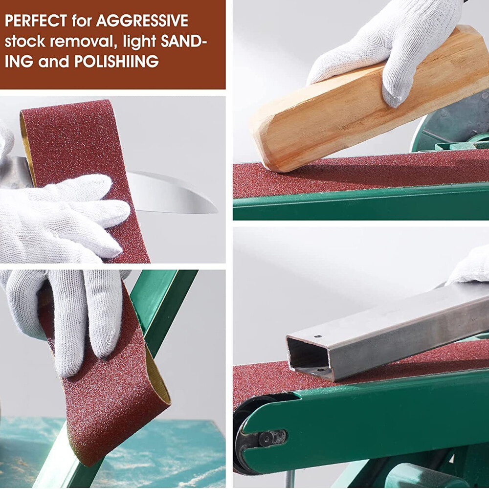 20PCS 3×21 in Sanding Belts 40 60 80 120 150 240 400 Grit Belt Sander Sandpaper