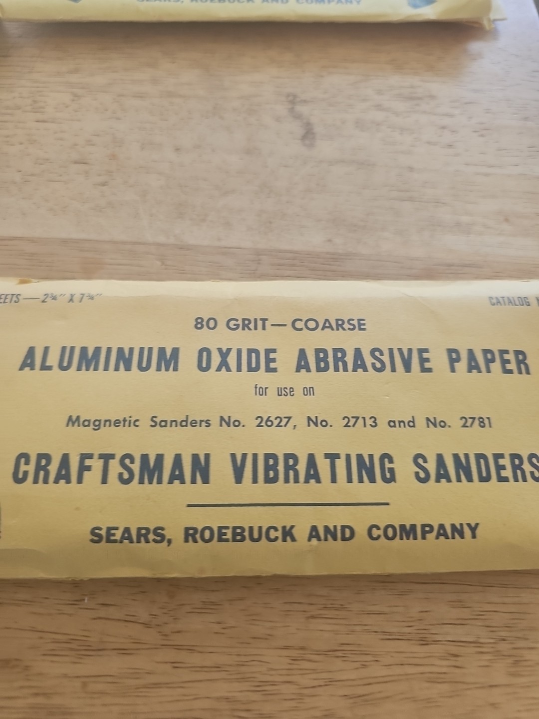 Craftsman Aluminum oxide abrasive Paper, For Vibrating Sanders 3 Pkg C,M,F.