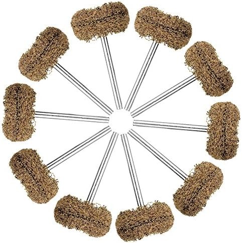 1″ Brown 120 Grit Abrasive Buffing Polishing Wheels Burr, 50 Pack | 1/8″ (3mm) S