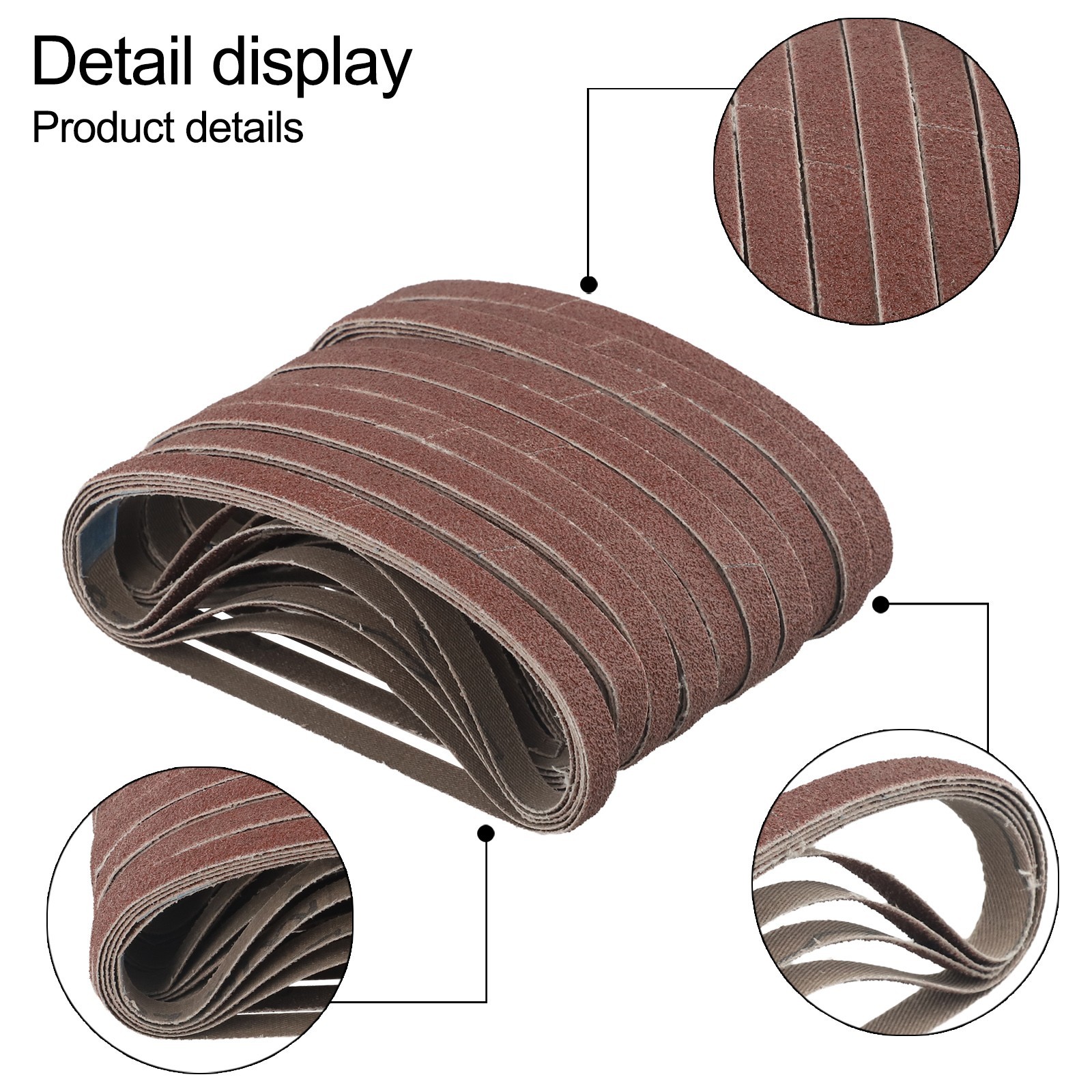 50pcs Set 330mm X 10mm Belt Power Finger File Sander Abrasive Sanding Belts Pack