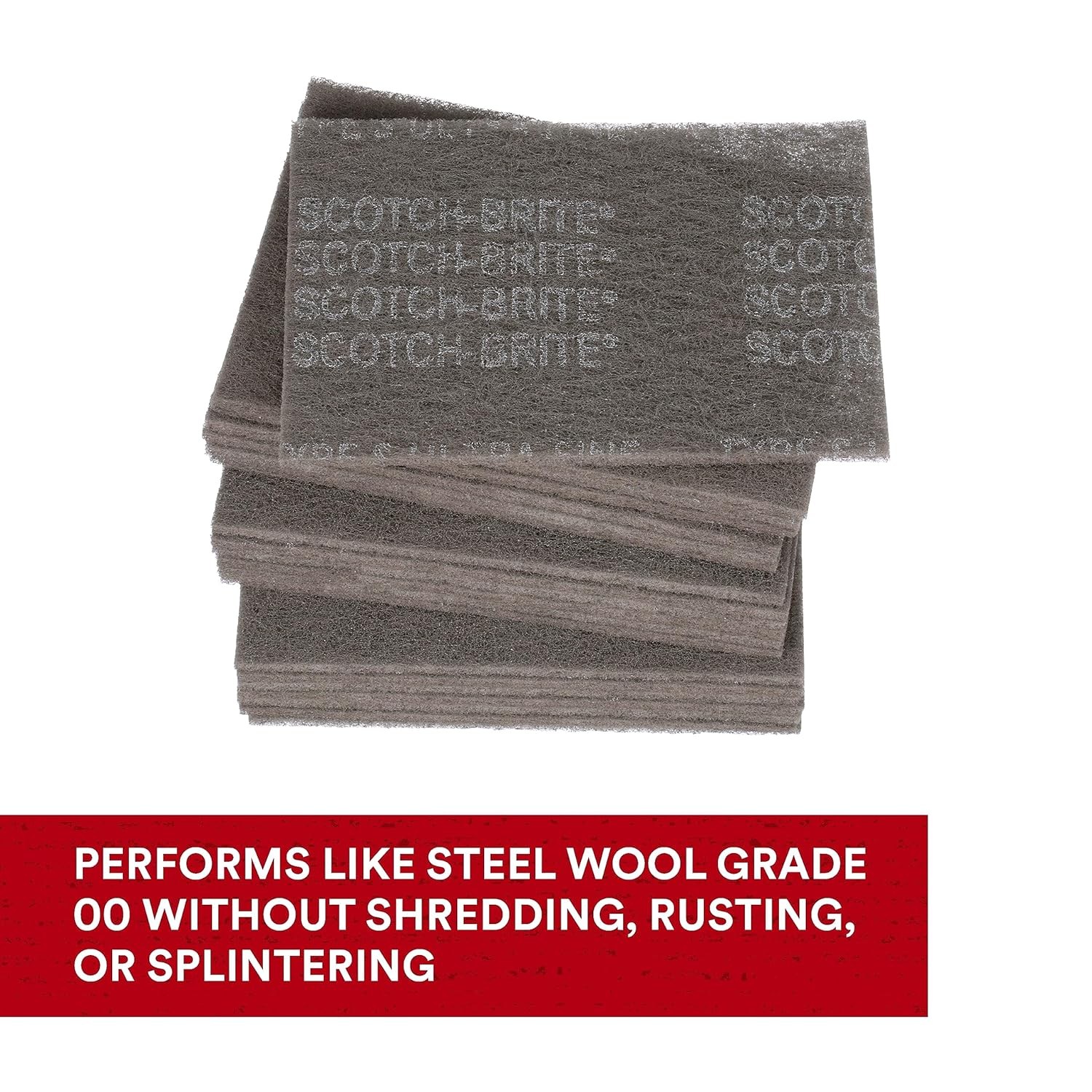 Ultra Fine Grade Hand Sanding Pads 6 in x 9 in Pack of 3 Scotch Brite Hand Pads