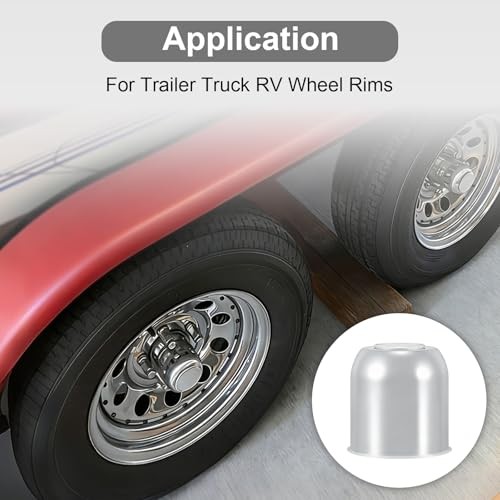 4.25″ Push Through Center Caps for Trailer Truck RV Wheel Rims 2Pack Silver