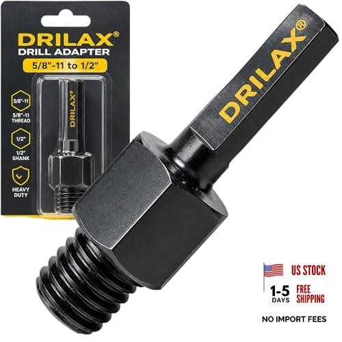 5/8″-11 to 1/2 Inch Drill Adapter – Heavy 5/8″-11 Male to 1/2″ Triangle Shank