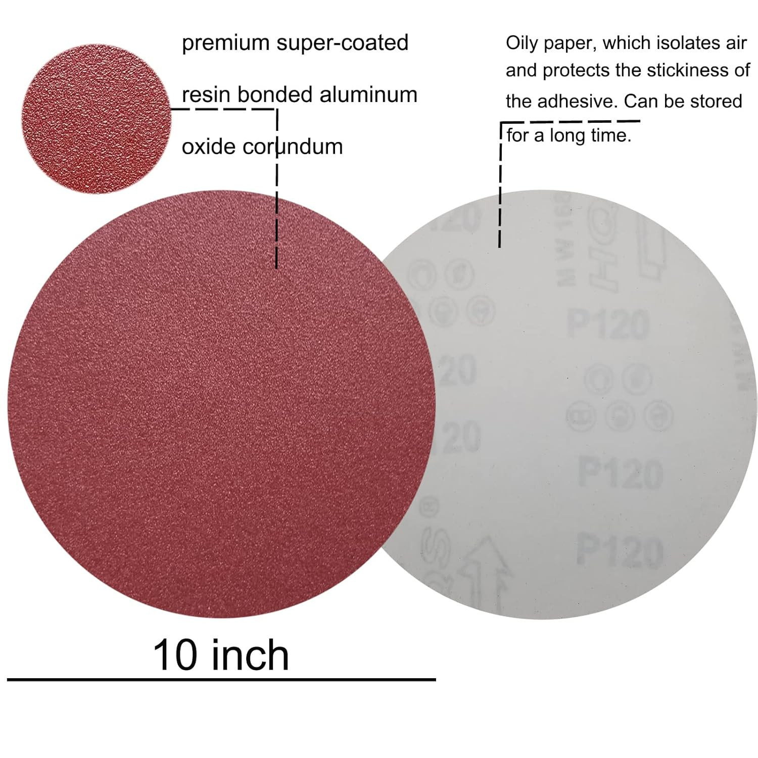 18 PCS 10 Inch PSA Sanding Discs Set – 80, 100, 120, 180, 240 400 Grit Sander Di