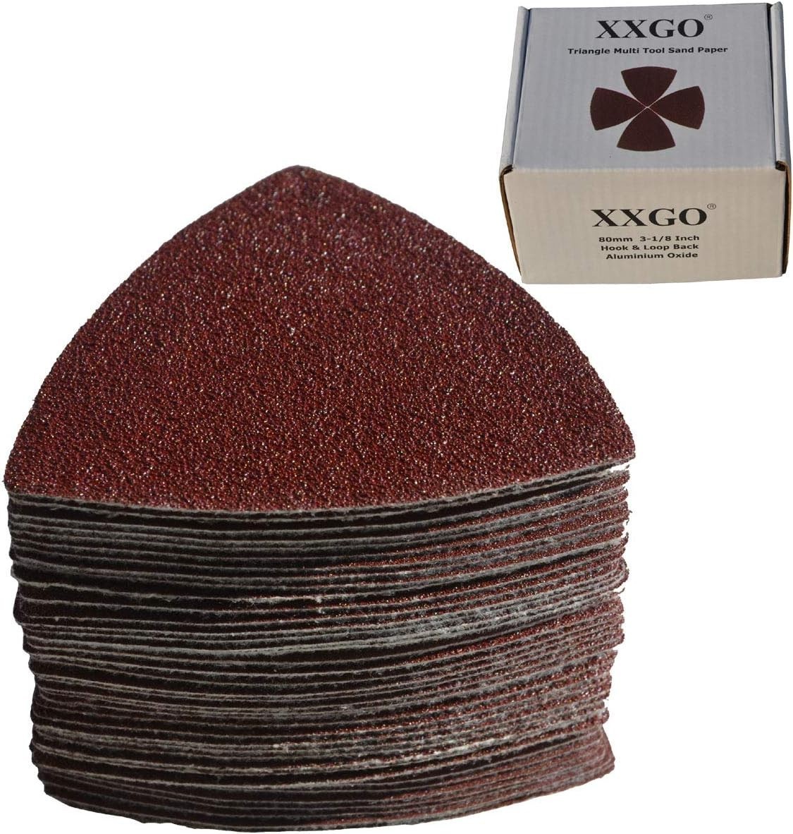 Triangular Oscillating Sanding Pads 3-1/8″ – 55 Pcs Assorted Grits for Woodwork