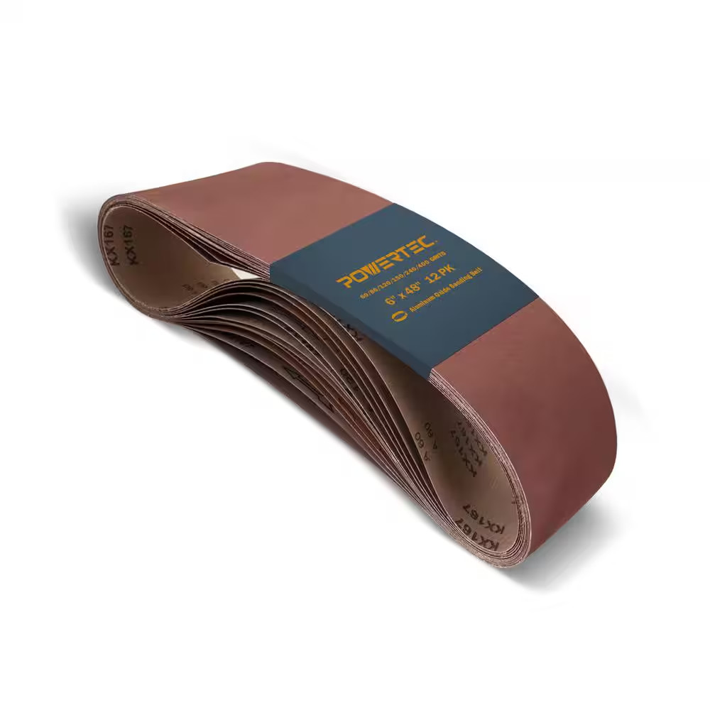 6 In. X 48 In. 2 Each of 60/80/120/150/240/400 Grits Aluminum Oxide Sanding Belt