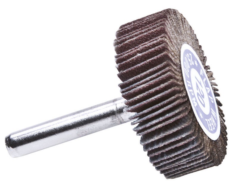 Forney 60189 Aluminum Oxide Shank Mount 120-Grit Flap Wheel 1.5 Dia. x 1/2 H in.