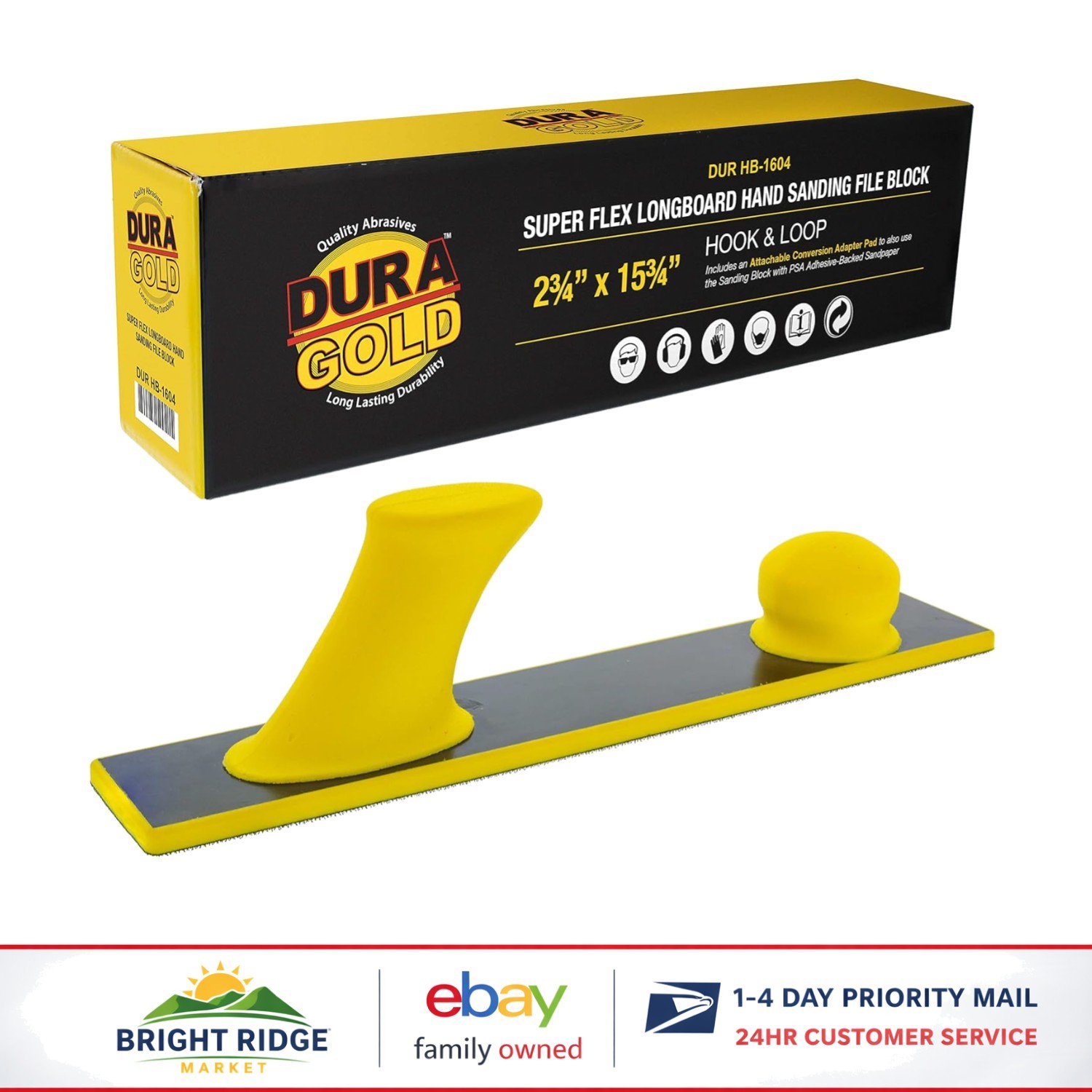 Flexible Longboard Hand Sanding Block with Hook & Loop Backing for DIY Projects