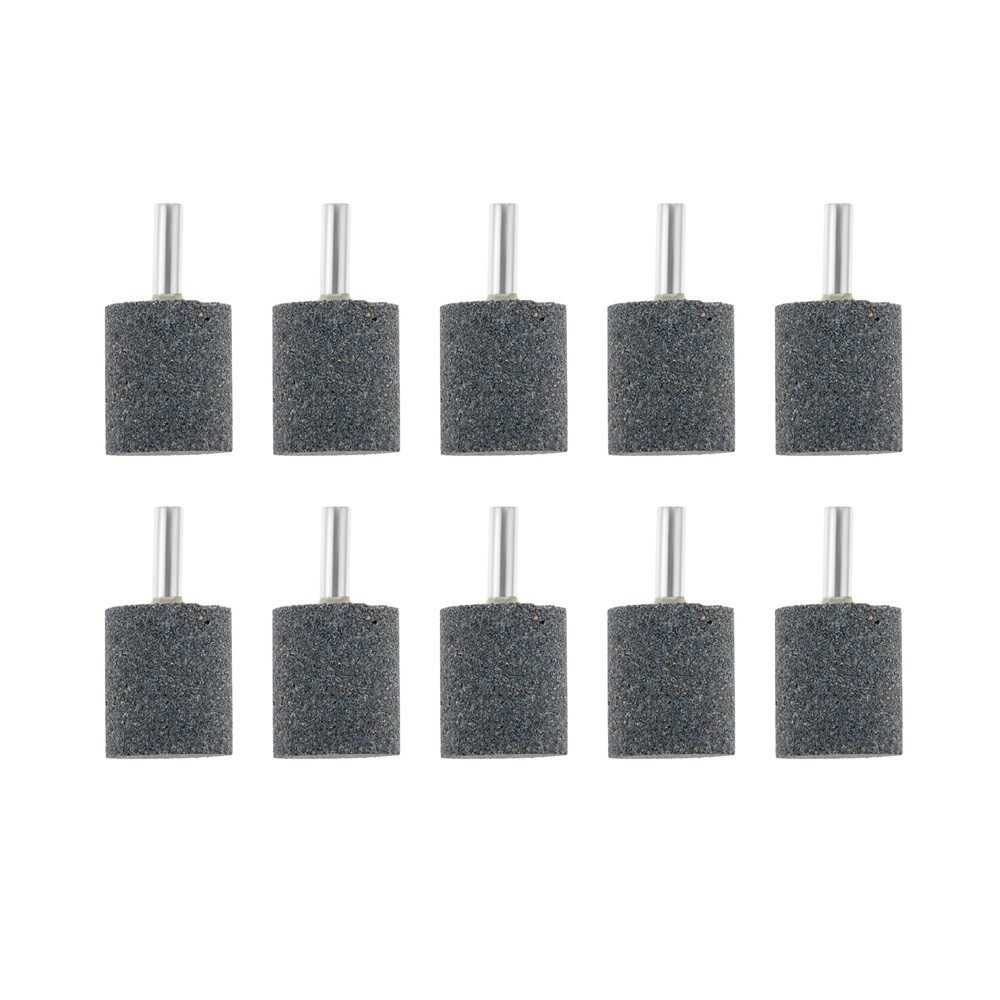10x 25mm Head 1/4″ Shank Aluminum Oxide Cylindrical Grinding Stones Rotary Drill