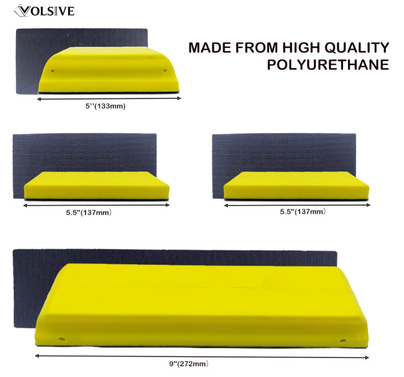7pcs Hand Sanding Polishing Block Set Rectangle Handheld Sanding Pad Hook & Loop