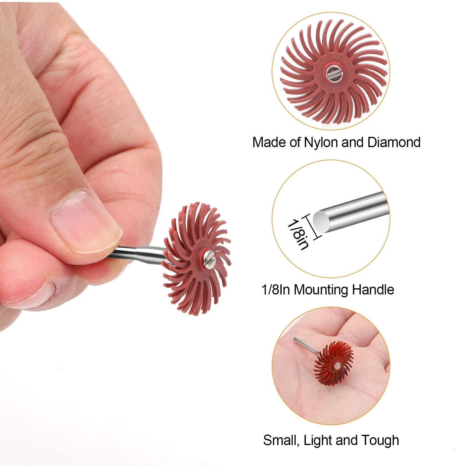 48PCS 80-2500 Grit Diamond Bristle Disc for Dremel Proxxon Polishing Accessories