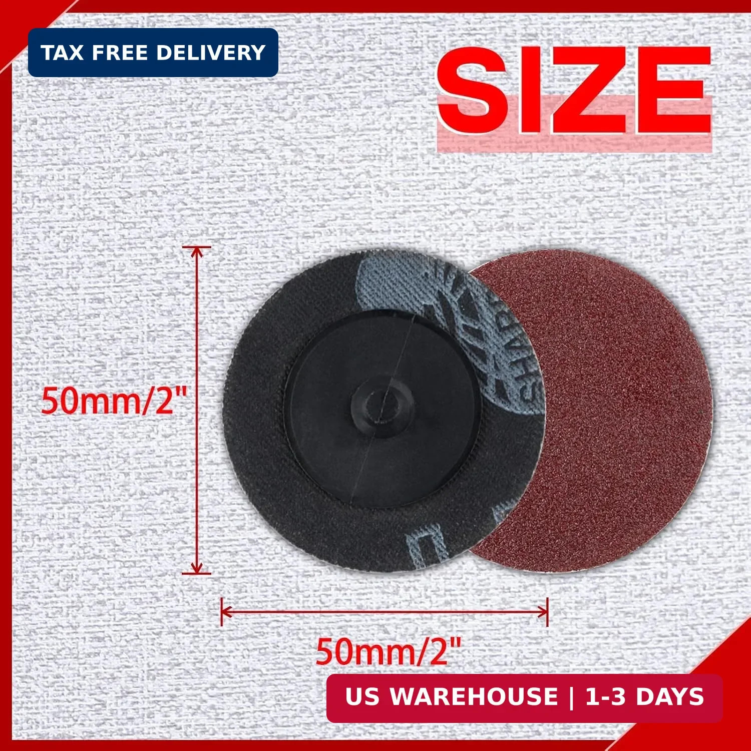 50Pcs 2″ 120 Grit Quick Change Discs Aluminum Oxide Coated Die Grinder