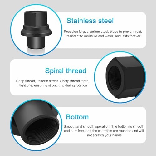 Pcs of Two Piece 19mm Sleeve Flanged M22x1.5 Wheel Nuts, 33mm Hex, 19 MM 6