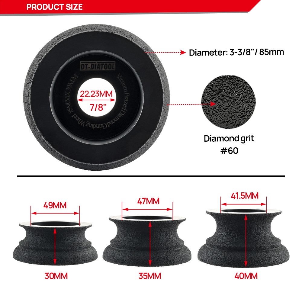 1pc/2pcs Diamond Grinding Cup Wheel 85mm for Chamfering Marble Granite Tile