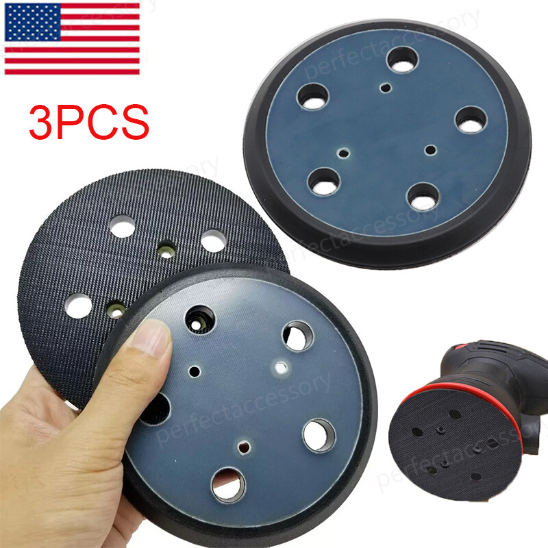 3Pcs 5″ 5 Hole Hook&Loop Sander Pad For Porter Cable 13904 13909 333 334 332