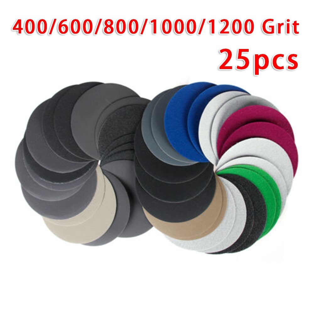 25pcs/set Wet 400 600 800 1000 1200 Grit Sandpaper Sanding Paper Sanding Discs