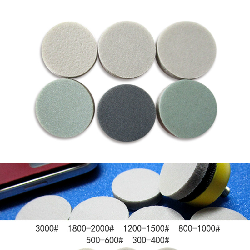 30mm Wet and Dry Sanding Discs Sandpaper 300-3000 Grit Hook and Loop Pads Green