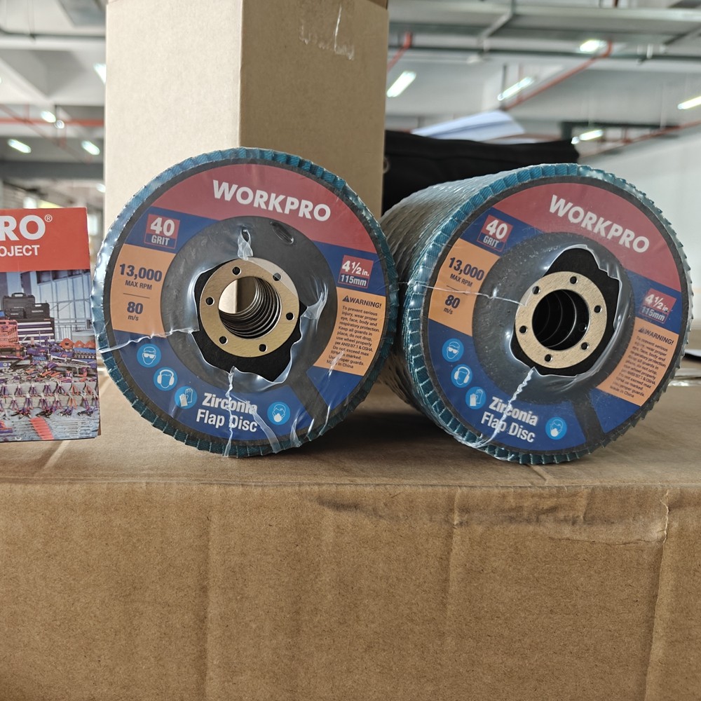 WORKPRO 20PC Flap Disc 40Grit Zirconia Abrasive Grinding Wheel Flap Sanding Disc
