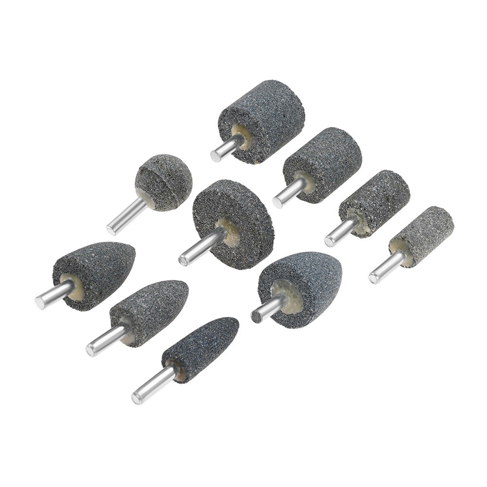 10x 1/4 inch Round Shank Various Shapes and Sizes Abrasive Grinding Stones