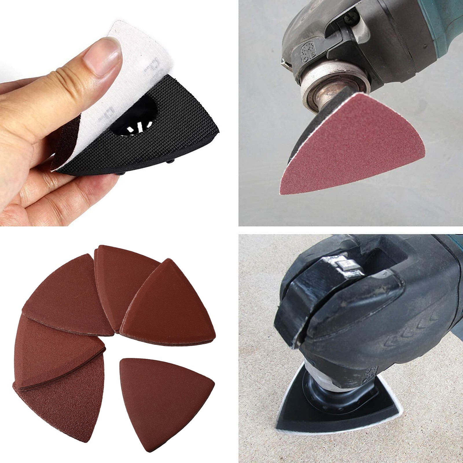 30pcs Abrasive Tool Triangle Sandpaper Sanding Disc 120 180 3-1/8 Inch