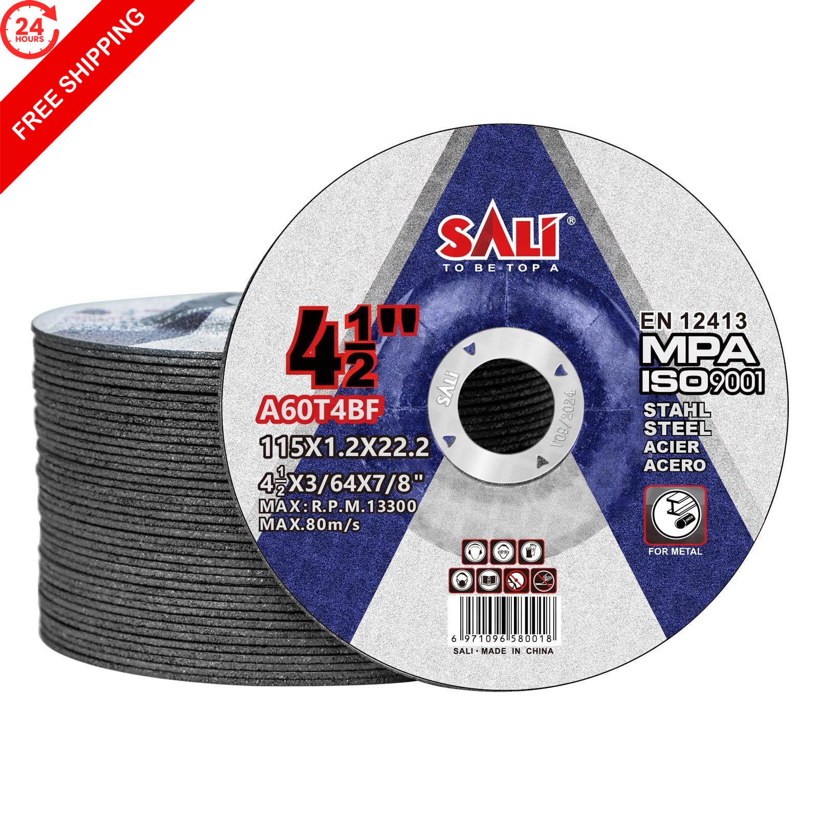 SALI 40 Pack Cut Off Wheels 4.5 Inch General Purpose Metal inches, Blue